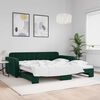 vidaXL Sof&aacute;-cama com gavet&atilde;o 100x200 cm veludo verde-escuro