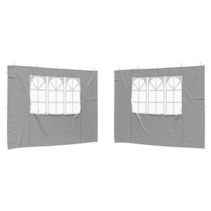 vidaXL Lateral de Tenda para Festa 2 unid. 300 x 195 cm Cinzento-claro