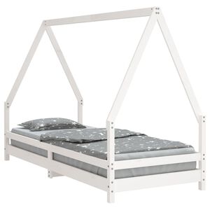 vidaXL Estrutura de cama infantil 80x200 cm pinho maci&ccedil;o branco