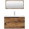 vidaXL 3 pcs conj. m&oacute;veis casa banho derivados madeira madeira velha