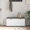 vidaXL Banco de Hall com almofada com porta Branco 100 x 38 x 46 cm