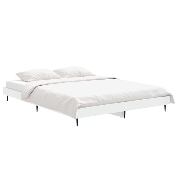 vidaXL Estrutura de cama 140x190 cm derivados de madeira branco