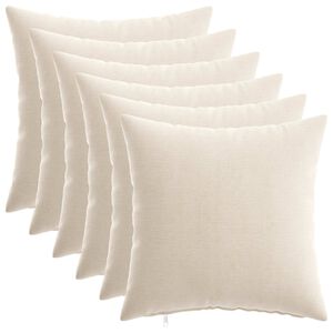 vidaXL Almofada 6 unid. HEERLEN Creme 30 x 30 cm Tecido Chenille