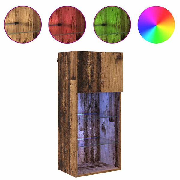 vidaXL Arm&aacute;rios de TV Montados na Parede 2 pcs Madeira antiga