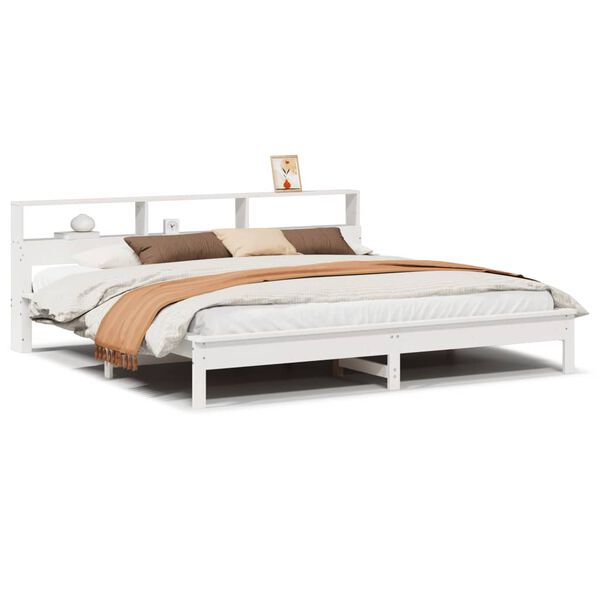 vidaXL Cama sem colchão 200x200 cm madeira de pinho maciça branco
