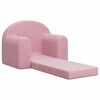 vidaXL Sofá-cama infantil de pelúcia rosa