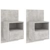 vidaXL Mesas de cabeceira montagem na parede 2 pcs cinzento cimento