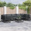 vidaXL Conjunto de Sof&aacute; de Jardim com almofada 8 pcs Preto Alum&iacute;nio