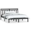 vidaXL Estrutura de cama 120x200 cm pinho maci&ccedil;o cinzento