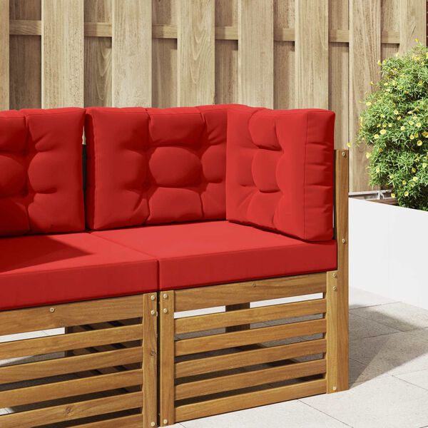 vidaXL Almofada para Sof&aacute; Externo 3 pcs Vermelho Poli&eacute;ster