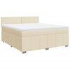 vidaXL Cama com molas/colch&atilde;o 180x200 cm tecido cor creme