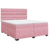 vidaXL Cama com molas/colch&atilde;o 200x200 cm veludo rosa