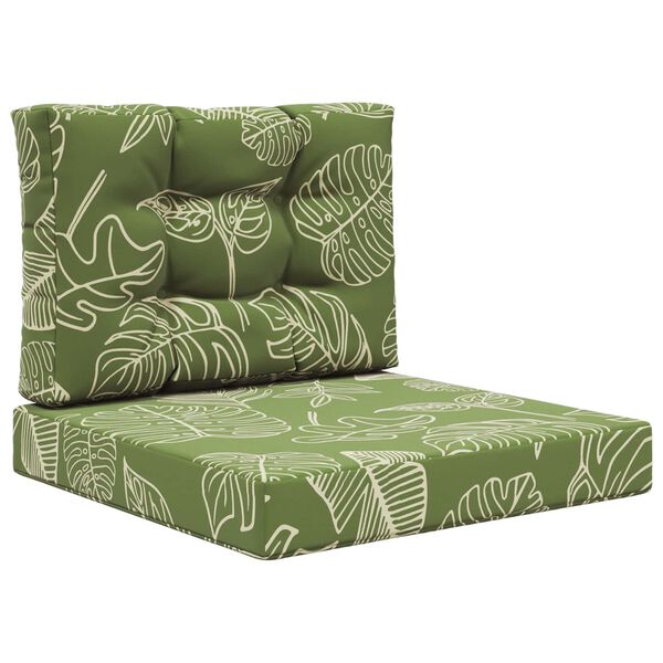 vidaXL Almofada para Sof&aacute; Externo 2 pcs Design de Folha Poli&eacute;ster