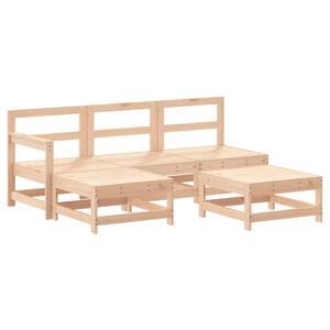 vidaXL 5 pcs conjunto lounge de jardim madeira de pinho maci&ccedil;a