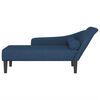 vidaXL Chaise lounge com almofad&otilde;es tecido azul