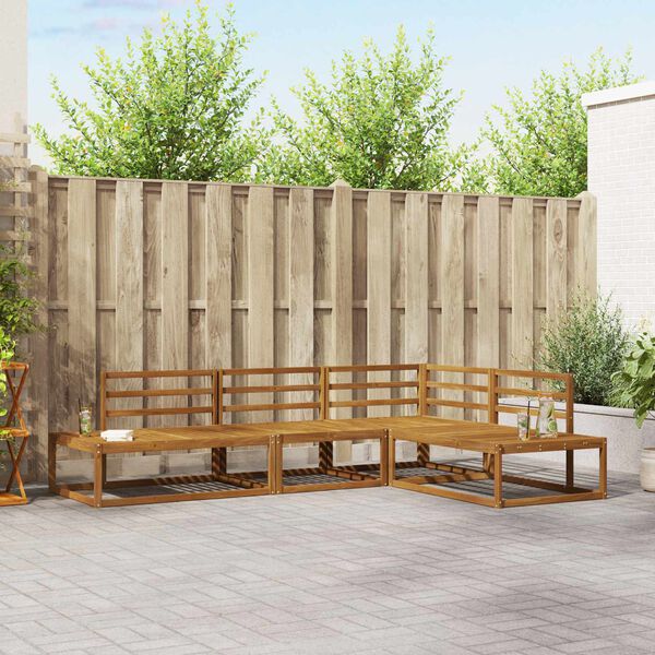 vidaXL Conjunto de Sof&aacute;s para Exterior 4 Pe&ccedil;a Natural