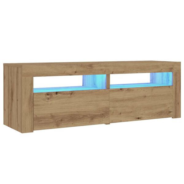 vidaXL Mesas cabeceira c/ LEDs 2 pcs 60x35x40 cm carvalho artesanal