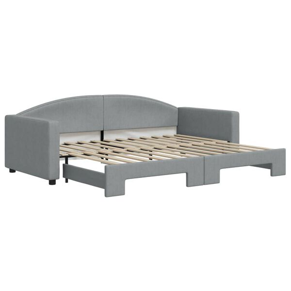 vidaXL Sof&aacute;-cama com gavet&atilde;o 90x200 cm tecido cinzento-claro