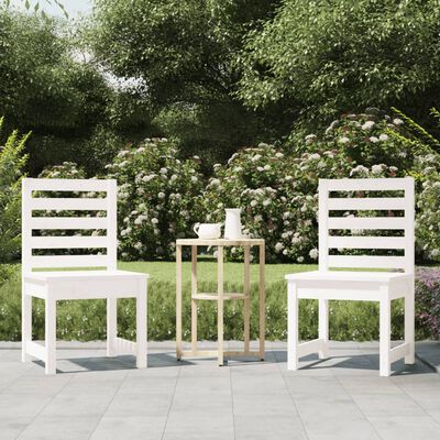 vidaXL Cadeiras de jardim 2 pcs 50x48x91,5 cm pinho maciço branco