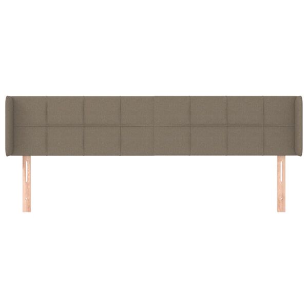 vidaXL Cabeceira cama abas tecido 163x16x78/88 cm cinzento-acastanhado
