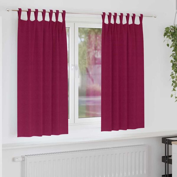 vidaXL Cortinas Blackout com Argolas 2 pcs Vinho Vermelho 175 x 140 cm