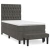 vidaXL Cama com molas/colch&atilde;o 100x200 cm veludo cinza-escuro