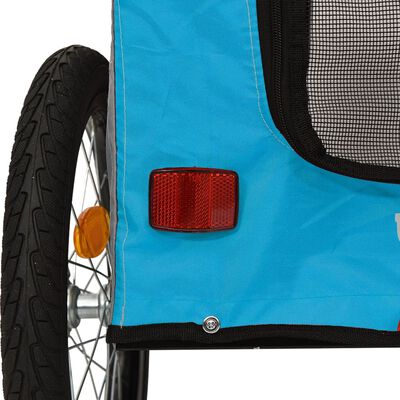 vidaXL Reboque bicicleta p/ animais tecido oxford/ferro azul/cinza