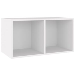 vidaXL Caixa para discos vinil 71x34x36 cm derivados de madeira branco
