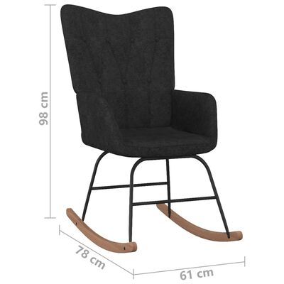 vidaXL Cadeira de descanso com banco tecido preto