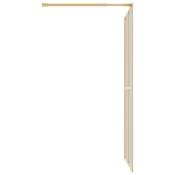vidaXL Divisória de chuveiro 118x195 cm vidro transparente ESG dourado