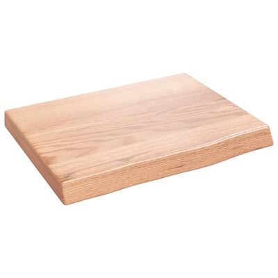 vidaXL Bancada p/ WC 40x30x4 cm madeira maciça tratada castanho-claro