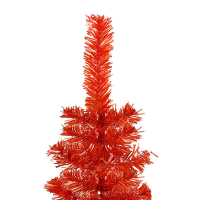vidaXL Árvore de Natal pré-iluminada fina com bolas 150 cm vermelho