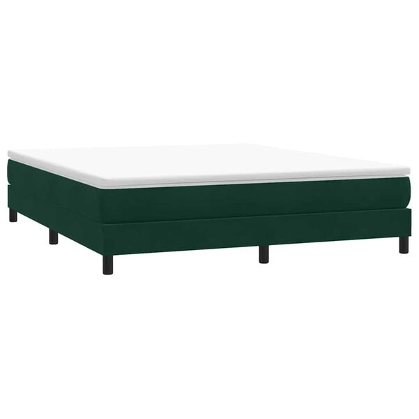 vidaXL Cama sem molas/colch&atilde;o 180x210 cm veludo verde-escuro