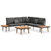 vidaXL 4 pcs conj. lounge jardim c/ almofad&otilde;es madeira ac&aacute;cia maci&ccedil;a
