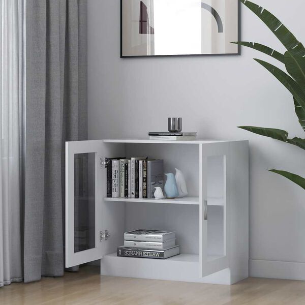 vidaXL Arm&aacute;rio vitrine 82,5x30,5x80 cm derivados de madeira branco
