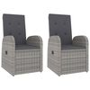 vidaXL 3 pcs conjunto lounge de jardim vime PE/acácia maciça cinza