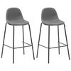 vidaXL 3 pcs conjunto de bar tecido cinzento-acastanhado