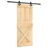 vidaXL Porta de correr com ferragens 85x210 cm madeira de pinho maciça