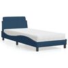 vidaXL Cama com colch&atilde;o Dover 80x200 cm tecido azul