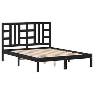 vidaXL Estrutura de cama 140x190 cm madeira maciça preto