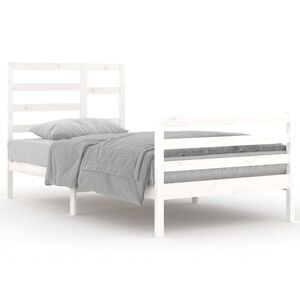 vidaXL Estrutura de cama 100x200 cm madeira maci&ccedil;a branco