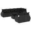 vidaXL 9 pcs conjunto de sof&aacute;s p/ jardim c/ almofad&otilde;es vime PE preto