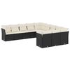 vidaXL 11 pcs conjunto sof&aacute;s de jardim c/ almofad&otilde;es vime PE preto