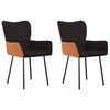 vidaXL Cadeiras de jantar 2 pcs tecido/couro artificial preto