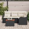 vidaXL Conjunto de Sof&aacute; de Jardim 5 pcs Preto e Creme vime PE