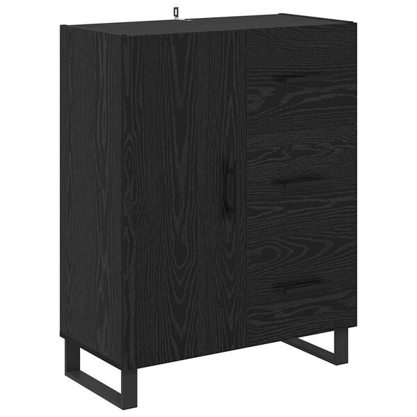 vidaXL Buffet com gaveta Carvalho Preto 69,5 x 34 x 90 cm
