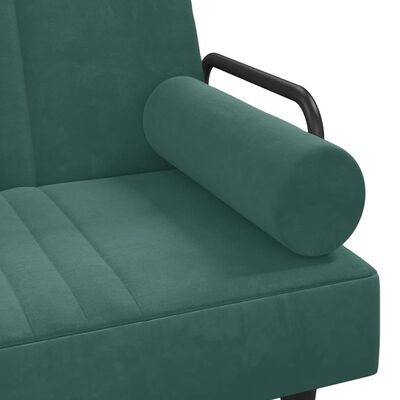 vidaXL Sofá-cama em forma de L 260x140x70 cm veludo verde-escuro
