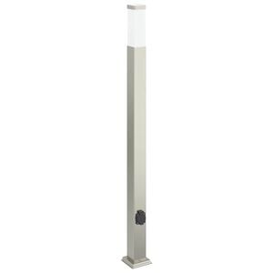 vidaXL Lumin&aacute;ria de poste com tomada, 110 cm, a&ccedil;o inoxid&aacute;vel, IP44
