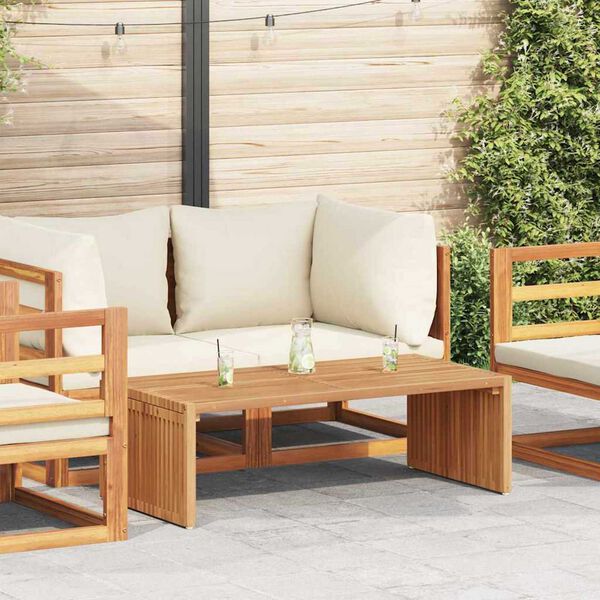 vidaXL Mesa Lateral de Jardim Manual Castanho 110 x 55 x 35,5 cm