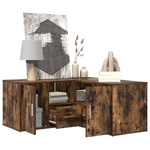 vidaXL Arm&aacute;rio de canto 160x40x45 cm derivados madeira carvalho fumado